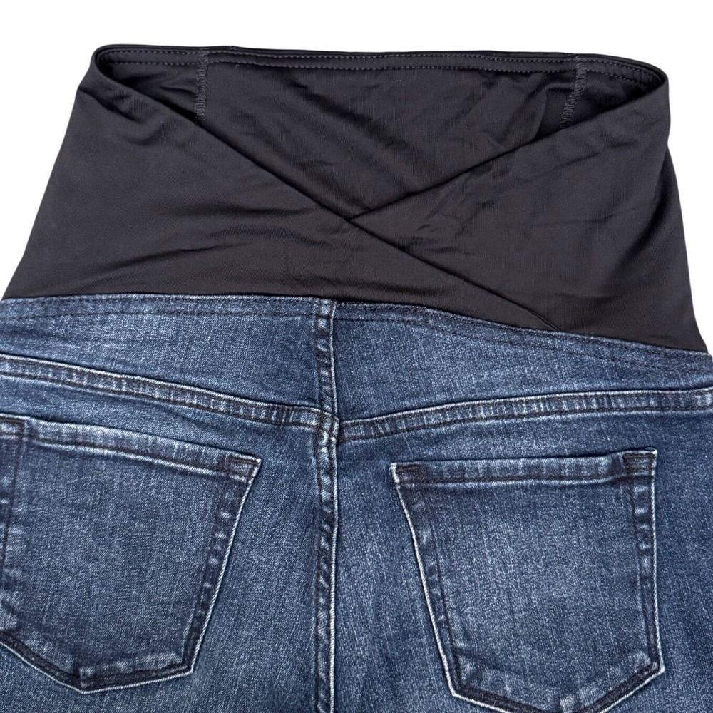Isabel Maternity Bermuda Shorts Over Belly Stretch Size 2 Dark Wash Denim - Picture 5 of 6